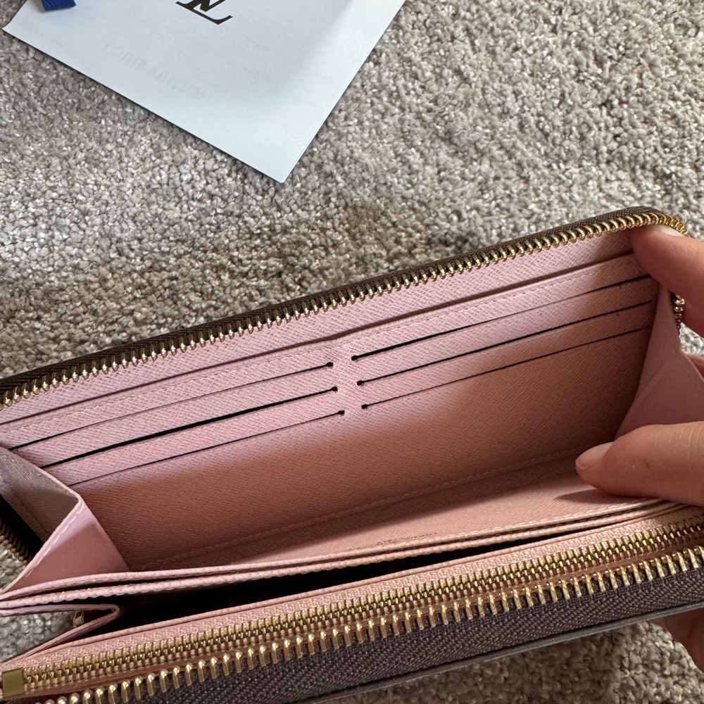 LV zippy monogram wallet rose ballerine pink logo Louis Vuitton canvas long - Picture 6 of 10